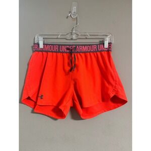 Under Armour Women's HeatGear Orange Athletic Shorts Size Small